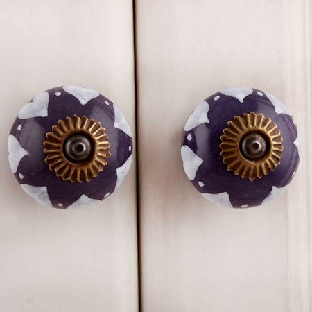 Purple Hearted Ceramic Knob